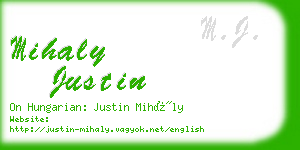 mihaly justin business card